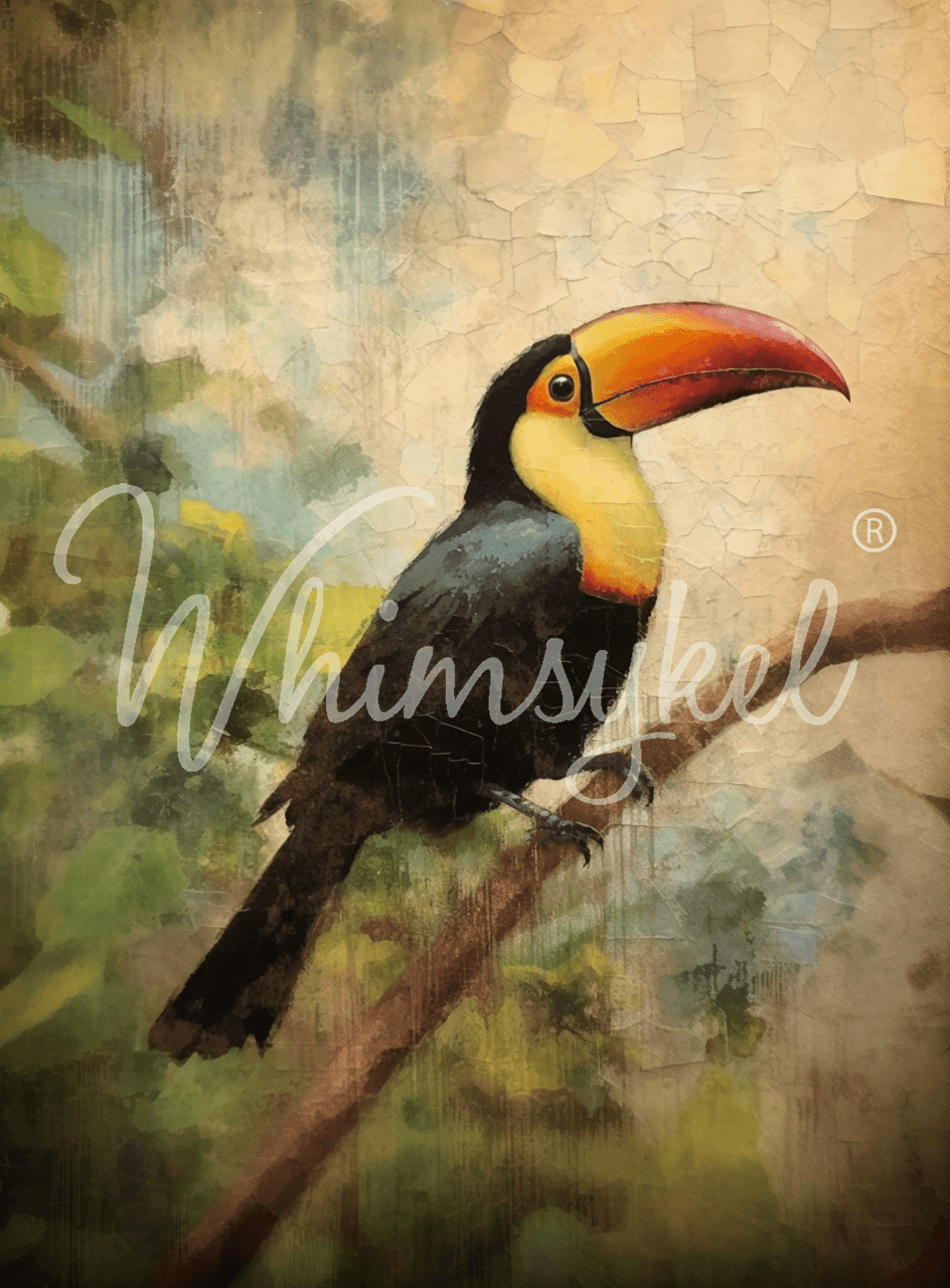 ZAZU THE TOUCAN | Large Decoupage Tissue Paper for Furniture