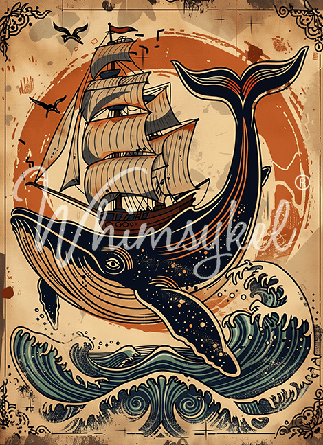 WHALE OF A TALE | Large Decoupage Tissue Paper for Furniture