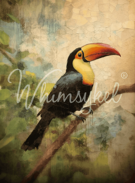 ZAZU THE TOUCAN | Large Decoupage Tissue Paper for Furniture