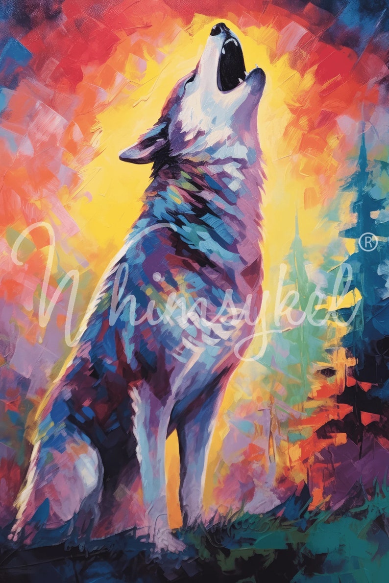 TWILIGHT HOWL (Retired) | Large Decoupage Tissue Paper for Furniture