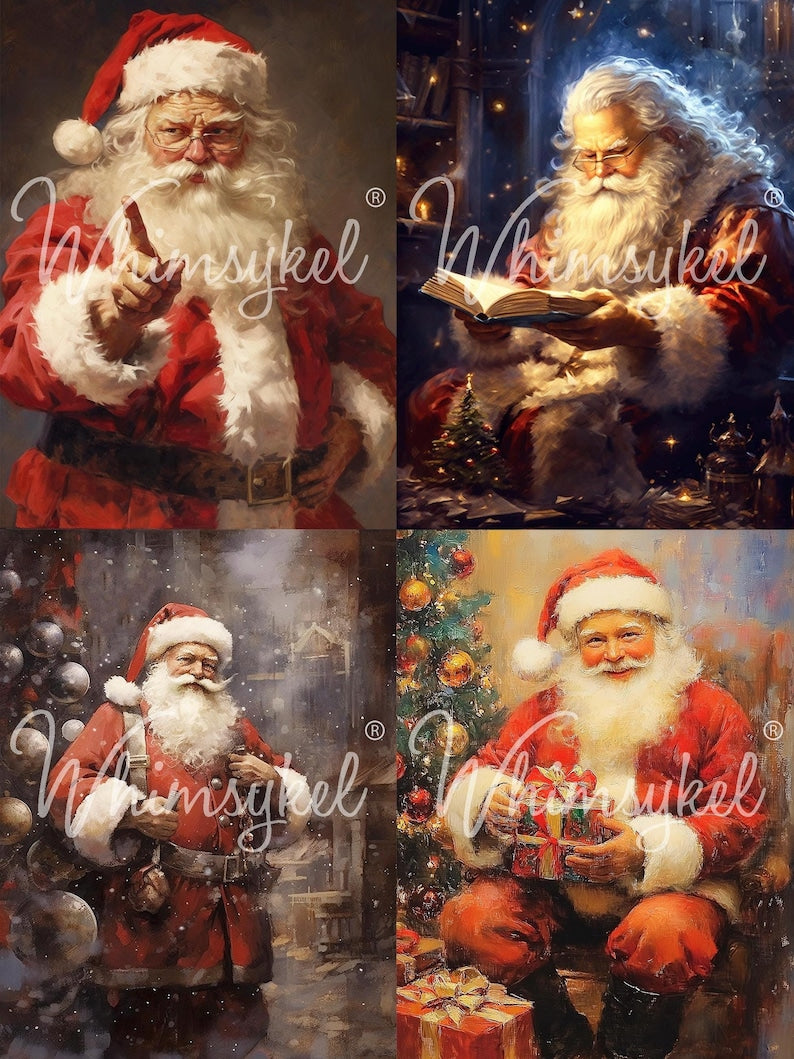 VINTAGE SANTA’S | Large Decoupage Tissue Paper for Furniture